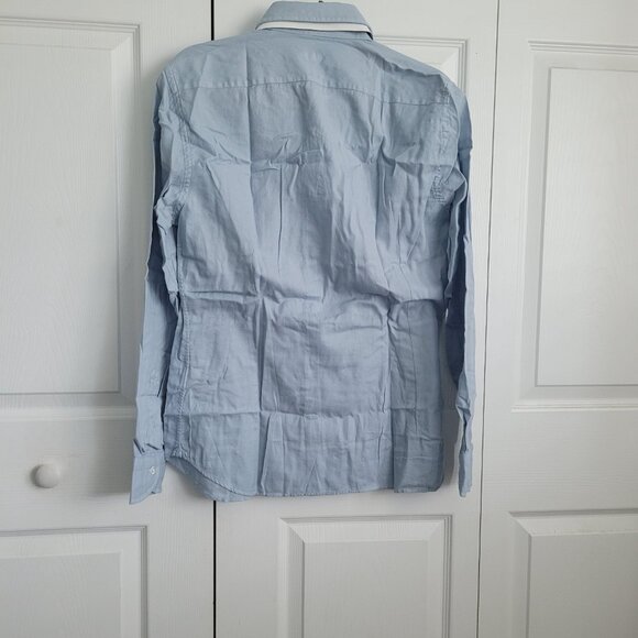 NEW GUGLIELMINOTTI Vintage Button-Down Dress Shirt Size M Cotton Light Blue - Picture 5 of 5